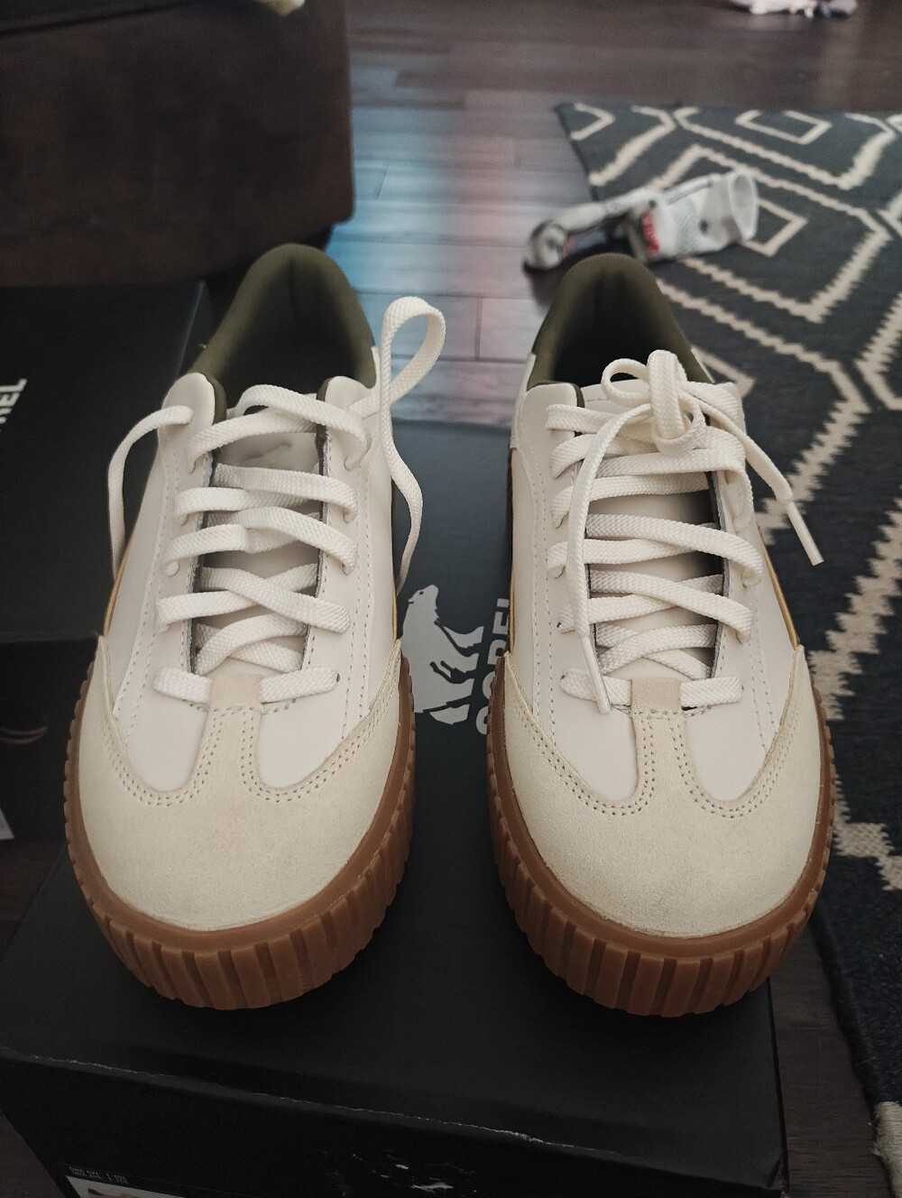 Sorel Cream And Green Sneakers 7